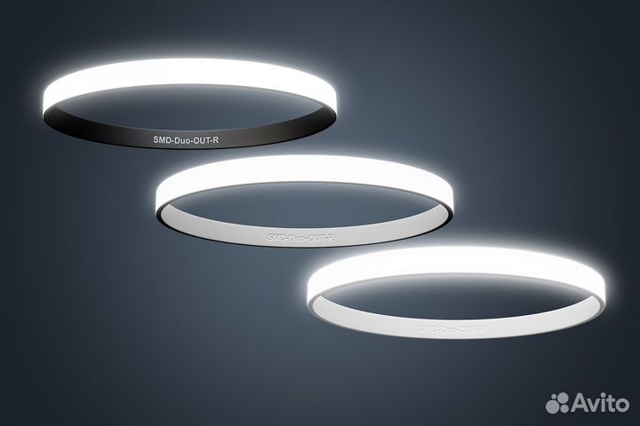 Светодиодная люстра внешнее свечение форма Кольцо