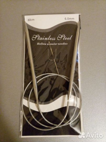 Спицы для вязания круговые на тросике 6мм
