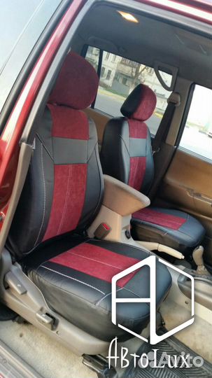 Авточехлы «Турин» из экокожи Mitsubishi Montero Sp