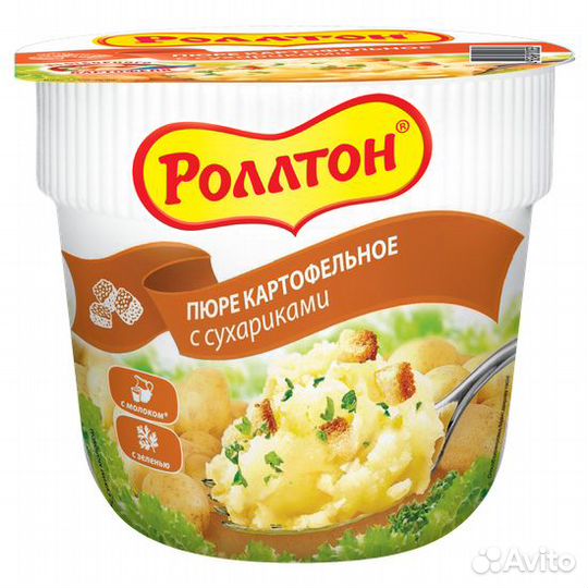 Пюре Роллтон Картофельное с Сухариками 40г