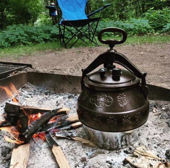 Афганский казан двухцветный с ручками, алюминиевы