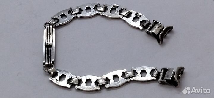 Редкий женский браслет. для часов серебро 875 проб