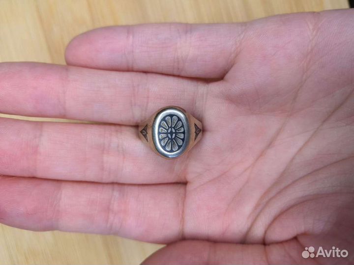 Кольцо печатка серебро