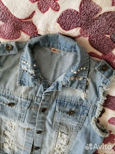 Джинсовая жилетка для девочки
