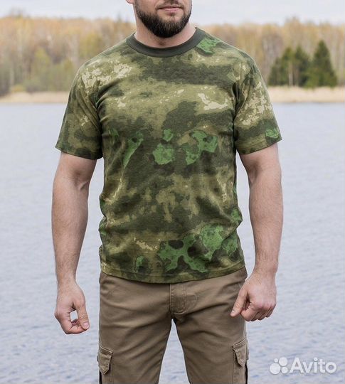 Футболка зеленый мох