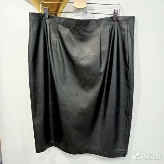 Кожаная юбка карандаш