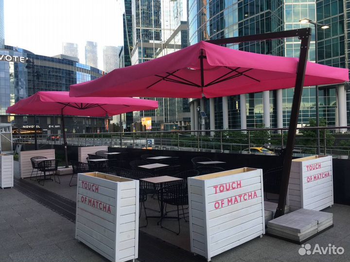 Боковые уличные зонты. Зонты от солнца 3х3, 4х4