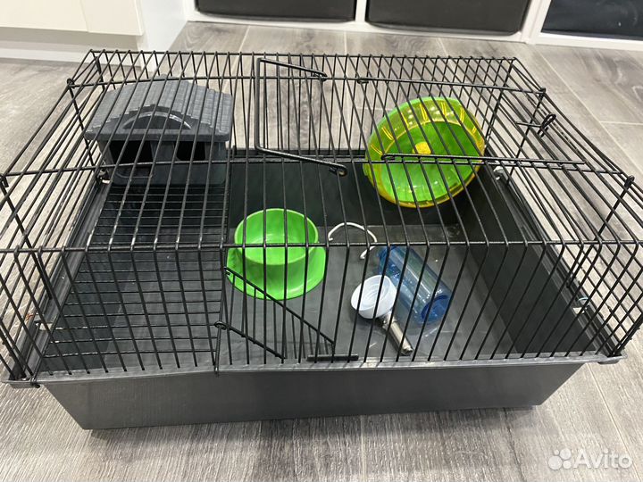 Клетка, миска, поильник, домик и шар