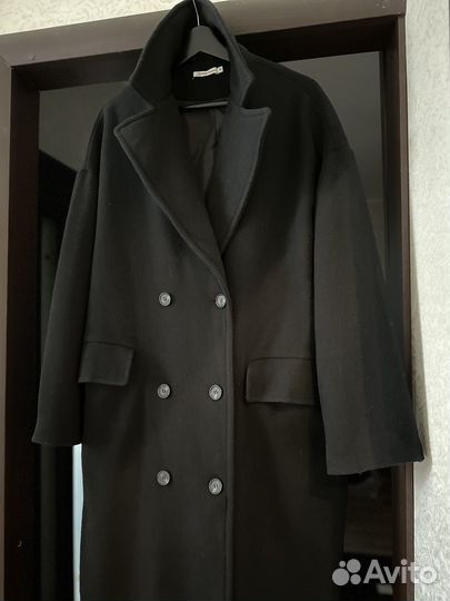 Пальто оверсайз черное zarina 50