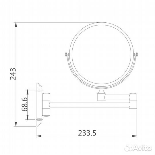 Зеркало косметическое Haiba HB6106, увеличение: x