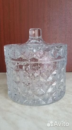 Хрустальная шкатулка с крышкой большая