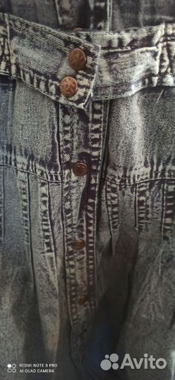 Джинсовые платье ретро винтаж из вареной джинсы