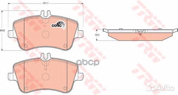 Колодки передние GDB1413 TRW