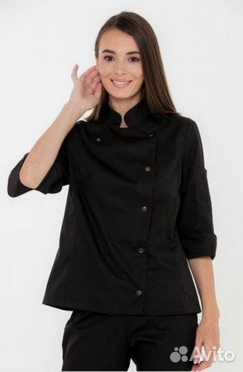 Чёрный китель поварской женский