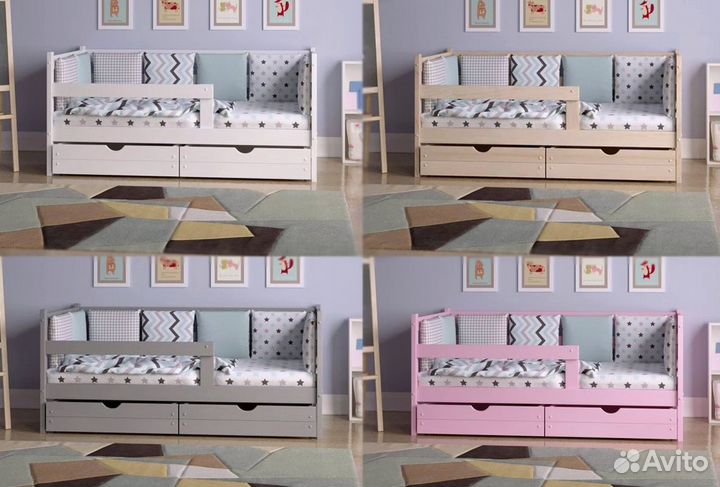 Кровать из массива дерева односпальная