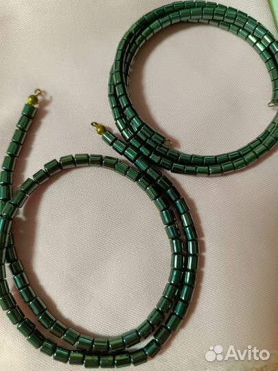 Бусы и браслет из гематита