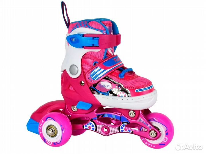 Коньки роликовые с защитой и шлемом Tean TE-205