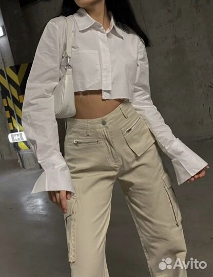 Рубашка укороченная женская