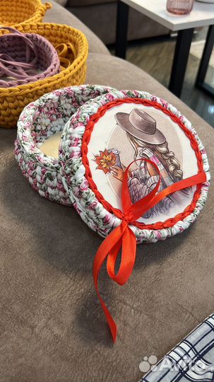 Корзина из трикотажной пряжи