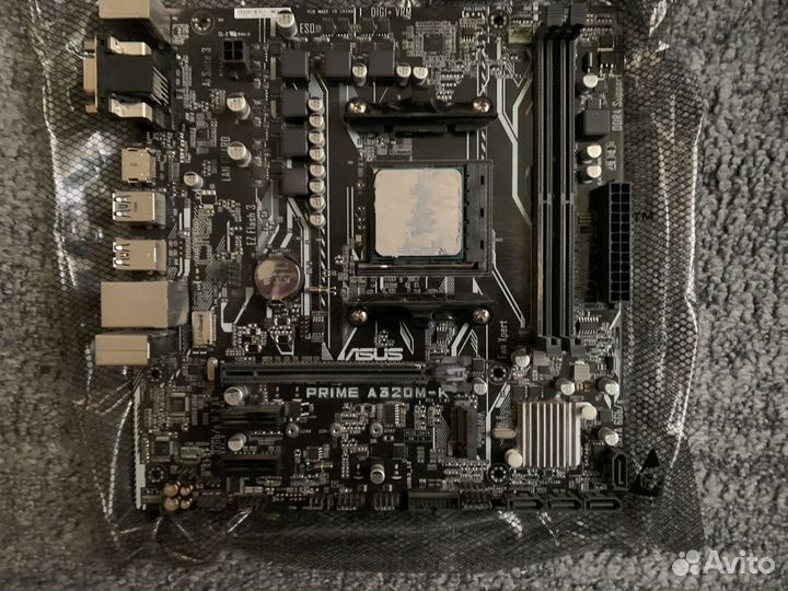 Материнская плата ам4 asus prime a320m-k + r5 2600