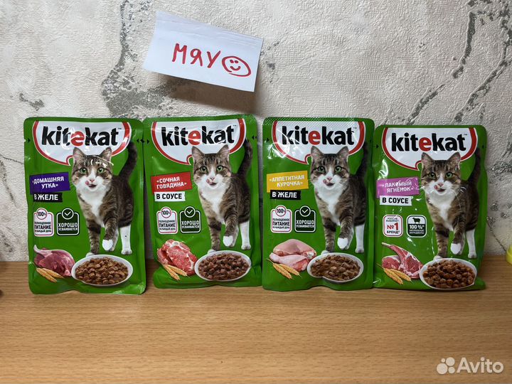 Влажный корм для кошек китикет / вискас
