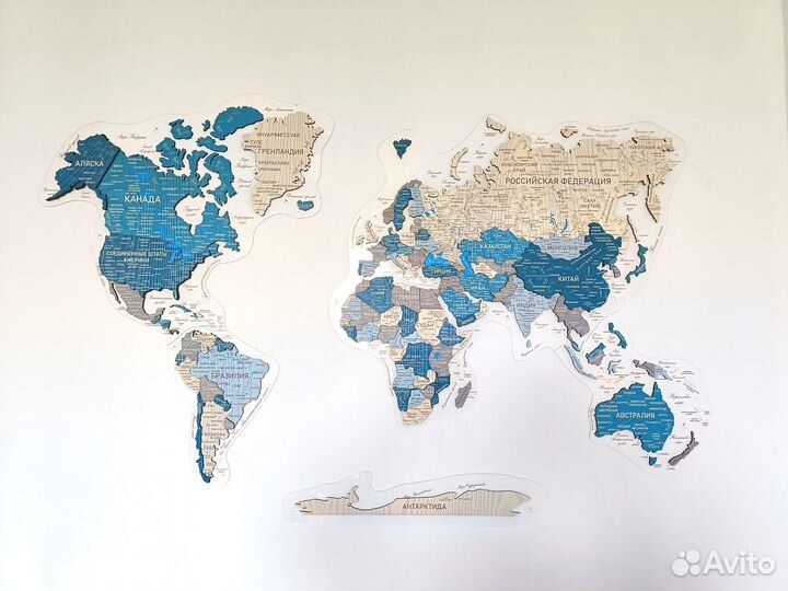Деревянная карта мира