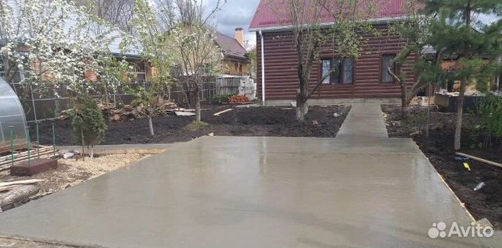 Заливка бетоном площадок