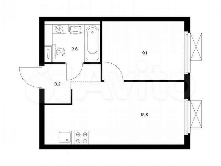 1-к. квартира, 31,7 м², 20/25 эт.