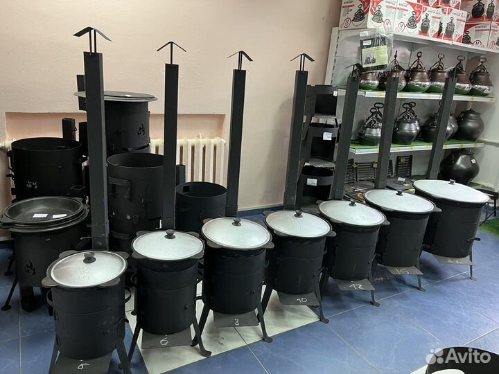 Казан с печью и шумовкой