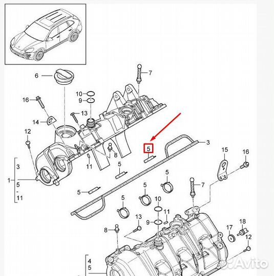 94610593765 Прокладка на Porsche 94610593760