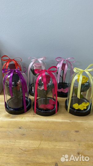 Роза в колбе с подсветкой оптом