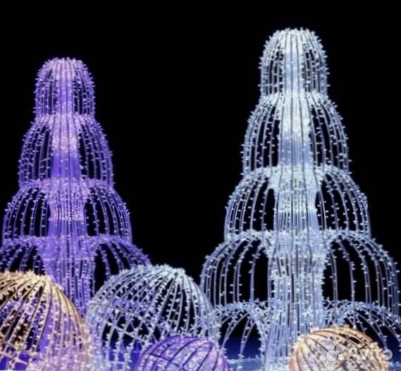 Новогоднее оформление фасада. Уличные гирлянды