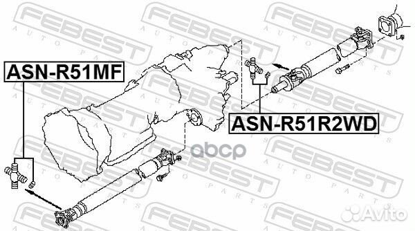 ASN-R51MF крестовина кардана 29x95 Nissan Path