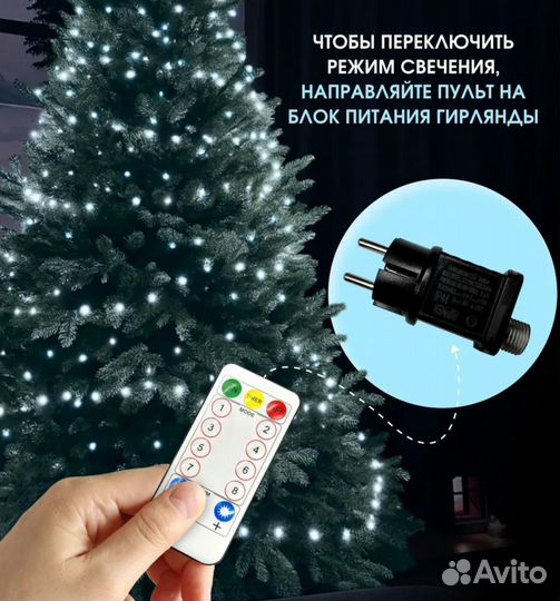 Гирлянда роса на ёлку