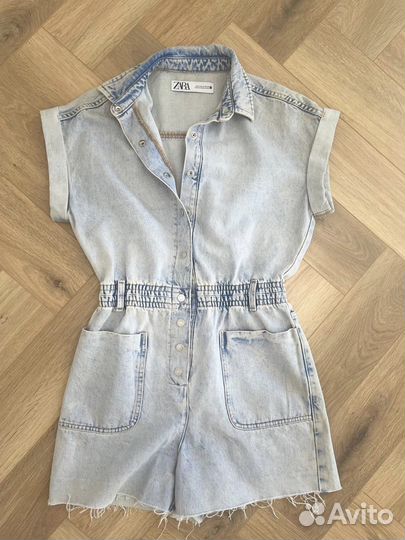 Zara комбенизон джинсовый