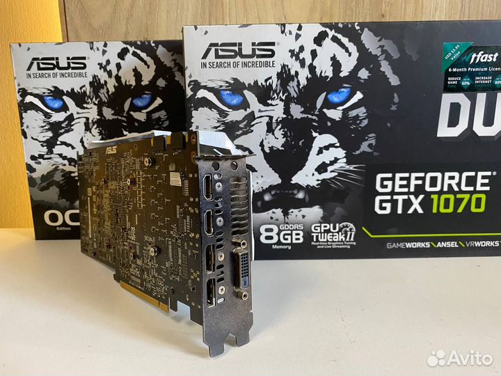 Видеокарта Asus GTX 1070 Dual 8GB Гарантия