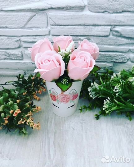 Букеты из мыльных роз