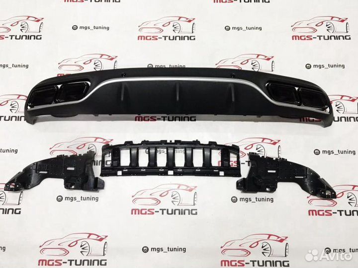 Диффузор + Black насадки C-Coupe c205 C63 AMG