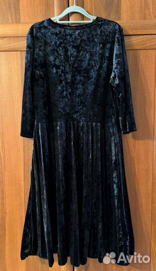 Платье велюр черное 54 размер