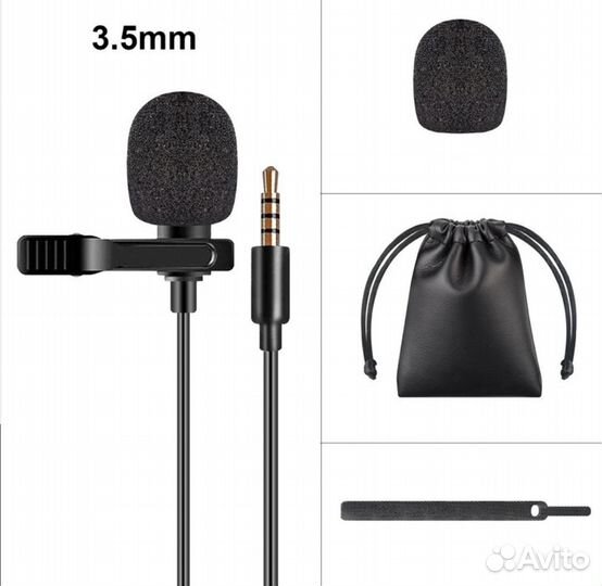 Микрофон петличный проводной
