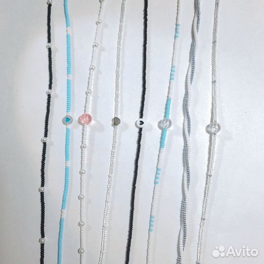 Колье чокер из бисера и бусин