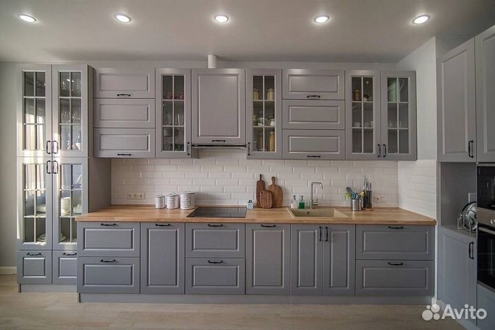Кухня серая на заказ