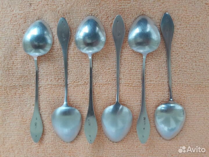 Чайные/кофейные/десертные ложки, мельхиор, 6 шт