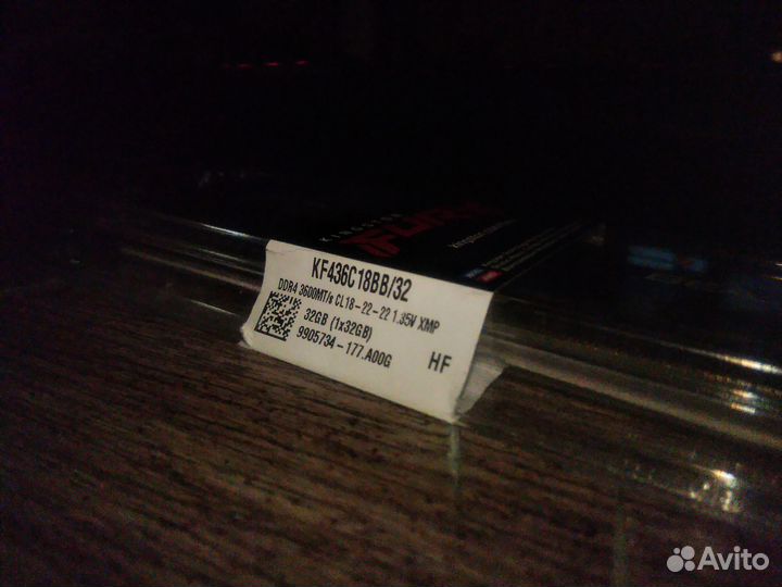 32GB\ 3600 мгц\ DDR4 Kingston HyperX fury Black