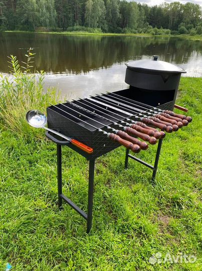 Мангал с печью под казан разборный