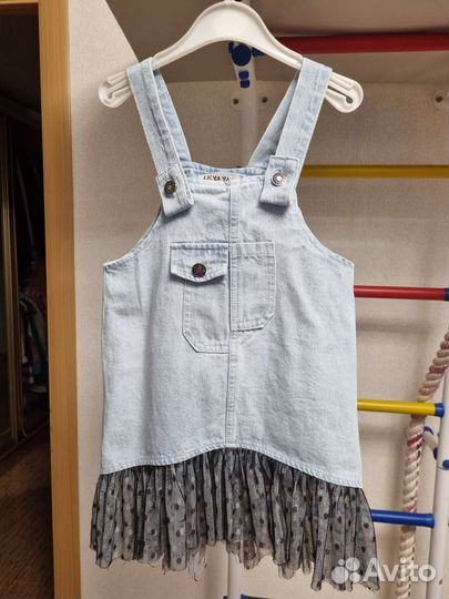 Джинсовый сарафан для девочки 110 116