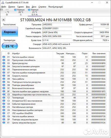 Жёсткий диск SATA 2.5 1 TB ST1000lm024