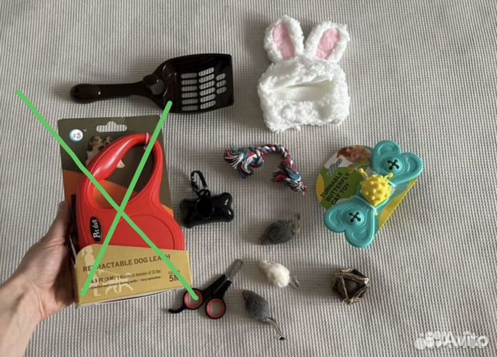 Ушки для животных игрушка когтерез савок мячик