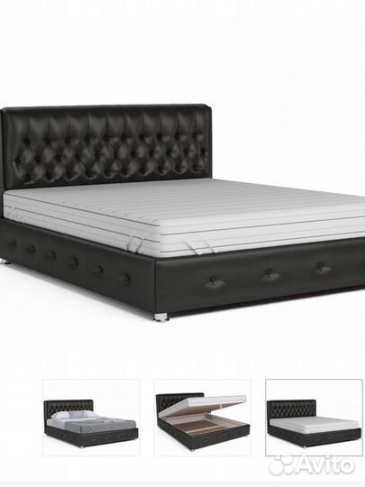 Продам кровать с матрасом 160 200 экокожа