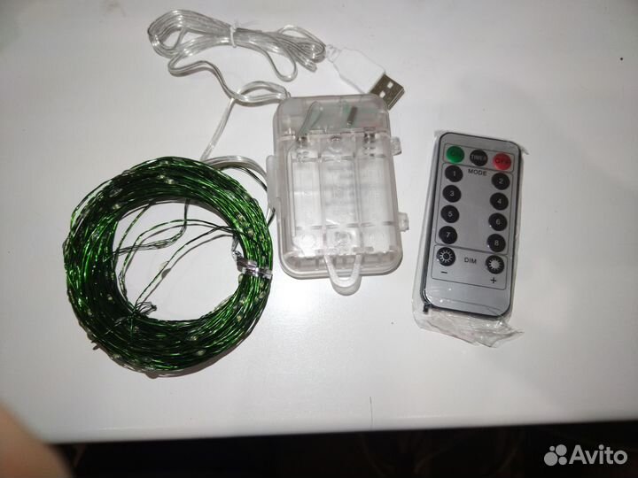 Гирлянда роса на батарейках + USB, 20 м, 200 ламп